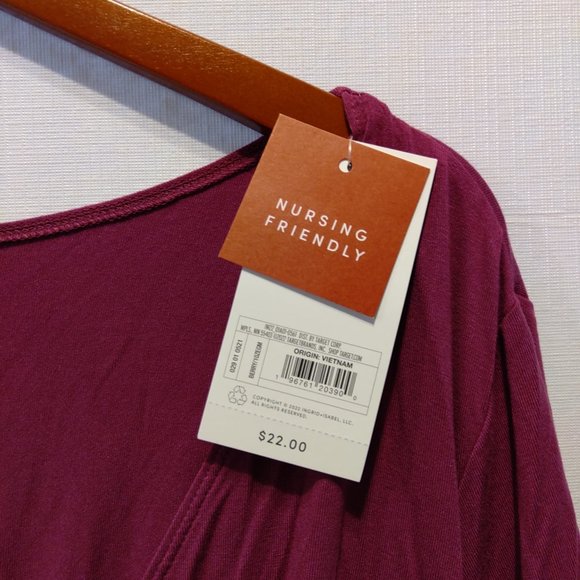 NWT - XXL Berry Elbow Sleeve Nursing Maternity Shirt - Ingrid & Isabel - Picture 5 of 5